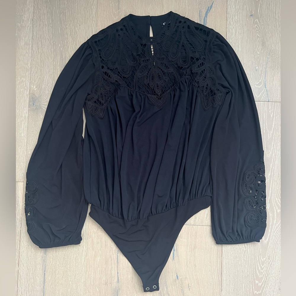 Express Lace Long-Sleeve Bodysuit
